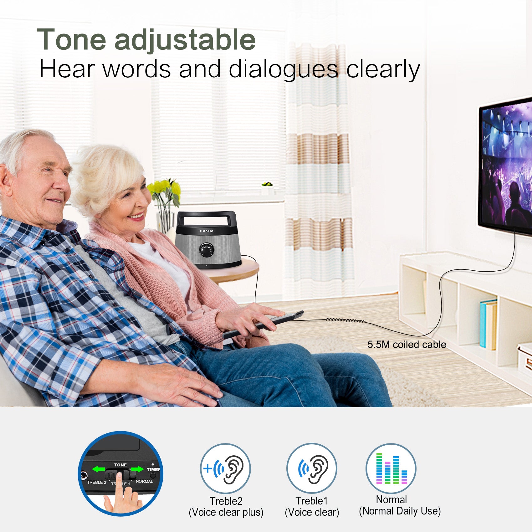 SIMOLIO SM-961 wired tv speakers improve dialogue clarity